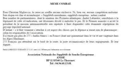   Il ne reste plus que 275 Harkis Blancs
